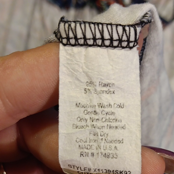 Renee C. Colorful Patterned Boho Style Plus Size Maxi Skirt - Picture 5 of 8